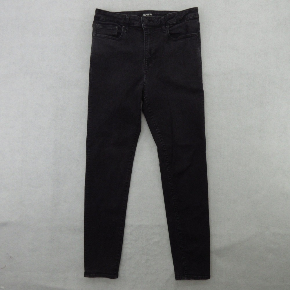 Express Jeans Mens 32X30 (Tag 32x34) Black Athletic Skinny Stretch Denim